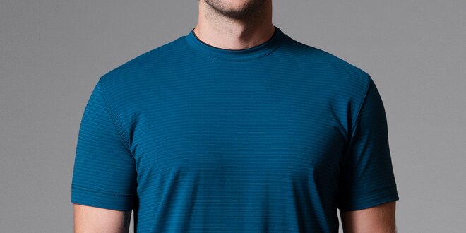 Pánske modré pruhované tričko Pietro Filipi