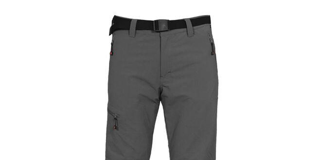 Pánske outdoorové šedé nohavice s opaskom Bergson
