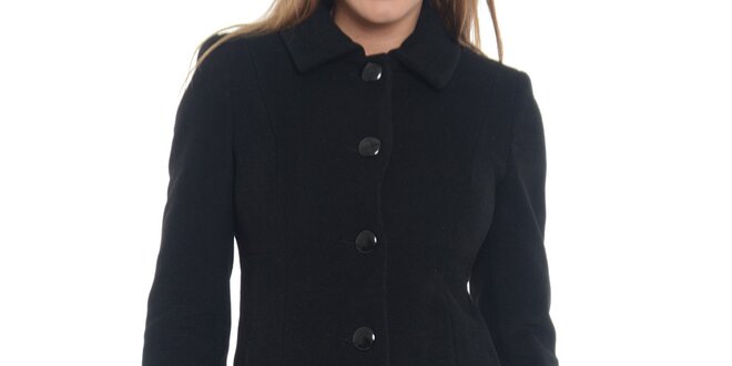 Dámsky čierny kabát s gombíkmi Vera Ravenna