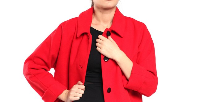 Dámsky červený retro kabát Vera Ravenna