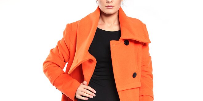 Dámsky oranžový dvojradový kabát Vera Ravenna