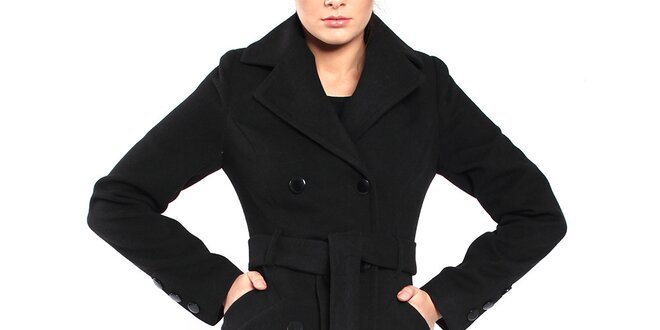 Dámsky čierny kabát Vera Ravenna