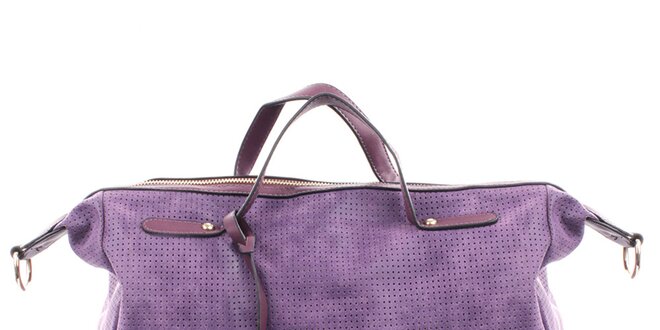 Dámska fialová kabelka s perforáciou Bessie