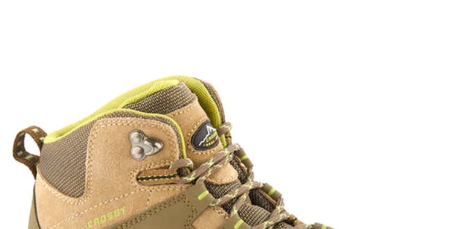 Dámske béžovo-zelené členkové topánky Crosby