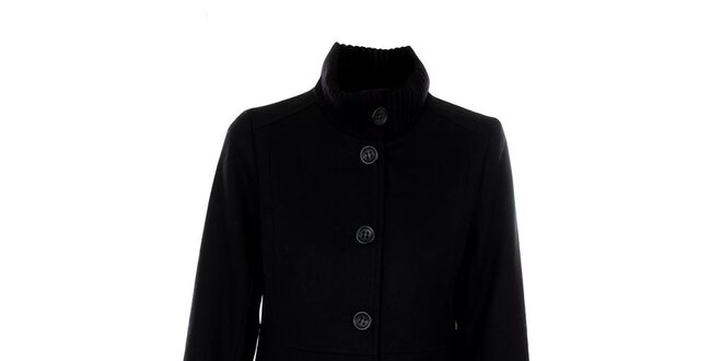 Dámsky čierny jednoradový kabát Straboski