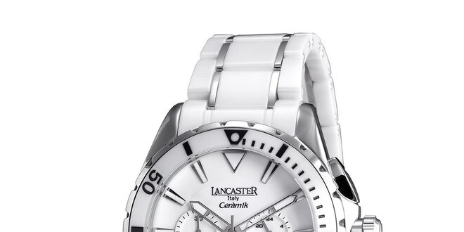 Pánske biele keramické hodinky Lancaster