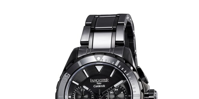 Dámske čierne keramické hodinky Lancaster