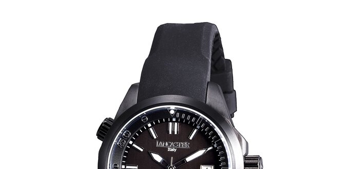 Dámske čierne hodinky s dátumovkou Lancaster