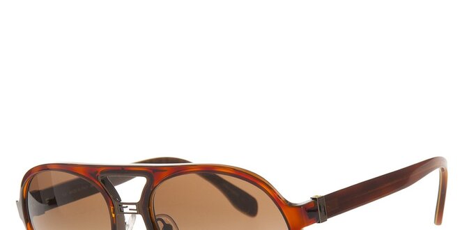 Pánske karamelovo hnedé slnečné okuliare Fendi