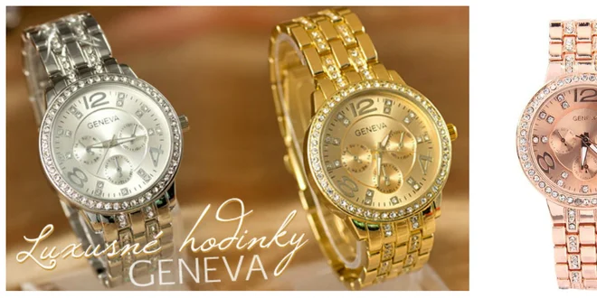 Luxusné dámske hodinky s kryštálmi Swarovski Elements v 4 farbách
