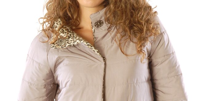 Dámsky obojstranný leopardí kabátik s hnedou stranou Silvana Cirri