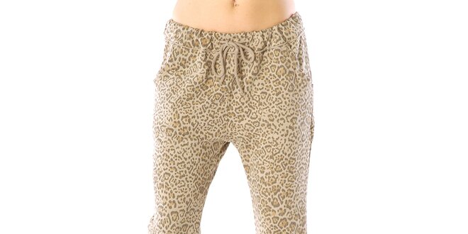 Dámske béžové nohavice s leopardím vzorom Silvana Cirri