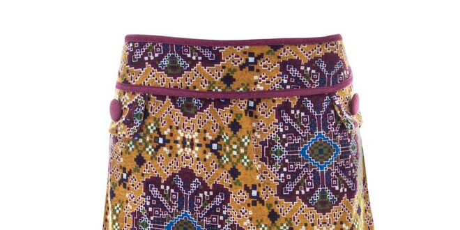 Dámska okrovo-fialová vzorovaná sukňa Purple Jam