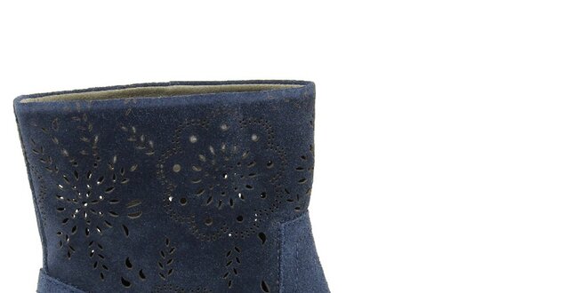 Dámske tmavo modré semišové členkové topánky Giorgio Picino