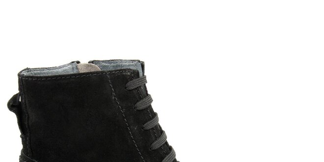 Dámske čierne semišové šnurovacie topánky Giorgio Picino