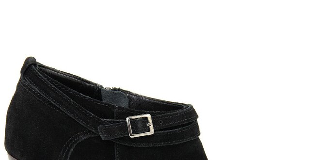 Dámske čierne semišové topánky na opätku Giorgio Picino