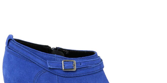 Dámske modré semišové topánky na opätku Giorgio Picino