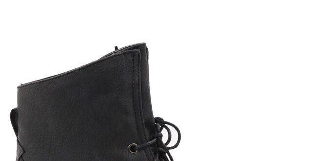 Dámske čierne šnurovacie topánky Drastik