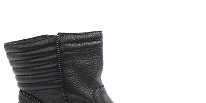 Dámske čierne členkové topánky so zipsom Drastik