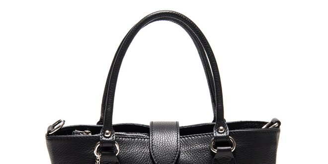 Dámska čierna kabelka s bočnými vreckami Roberta Minelli