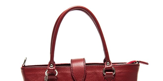 Dámska tmavo červená kabelka s bočnými vreckami Roberta Minelli