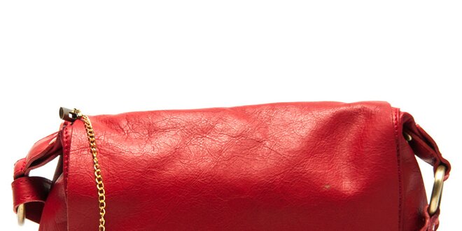 Dámska červená kožená kabelka cez rameno Roberta Minelli