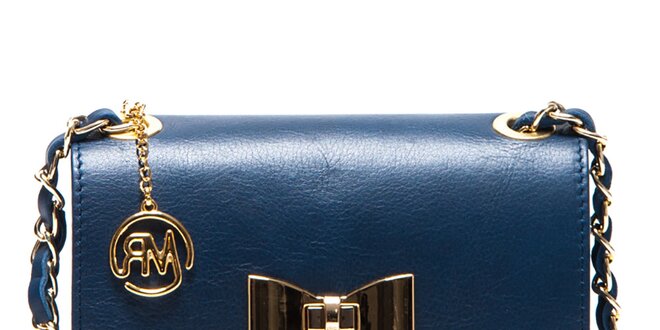 Dámska modrá menšia kabelka s mašľou Roberta Minelli