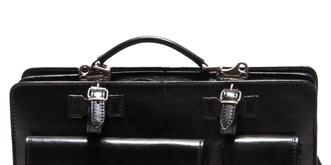 Dámska čierna kabelka s vreckami Roberta Minelli