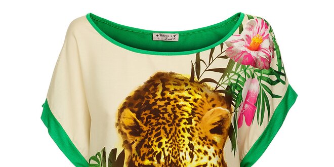 Dámsky zelený leopardí top Victoria Look