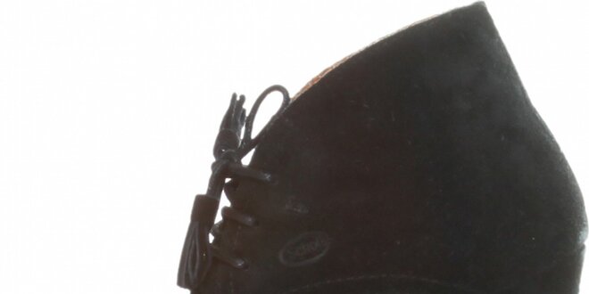 Dámske čierne kotníkové topánky Dr. Scholl s podpätkom