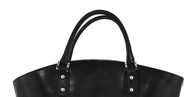 Dámska kožená kabelka v čiernej farbe Kreativa bags