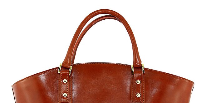 Dámska kožená kabelka v svetlo hnedej farbe Kreativa bags