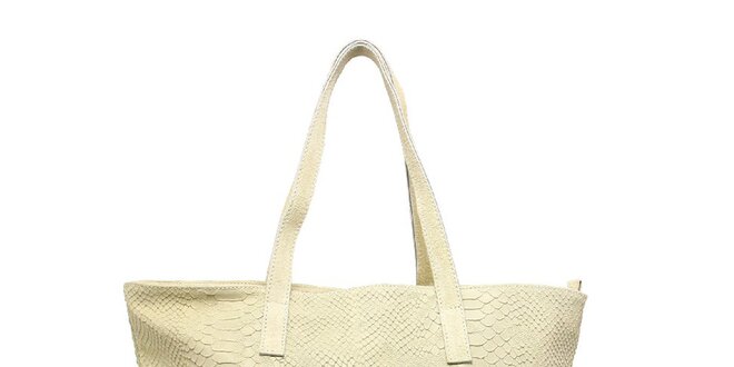 Dámska svetlo béžová kabelka s krokodílim vzorom Kreativa bags