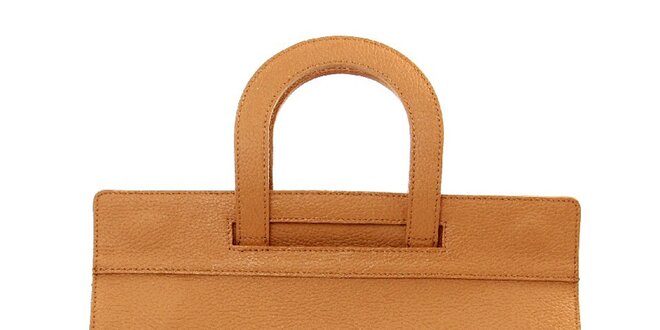 Dámska hnedobéžová kožená kabelka Kreativa bags