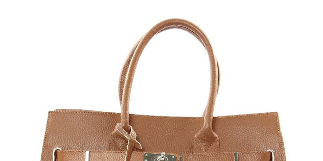 Dámska hnedá kabelka so zámčekom Kreativa Bags