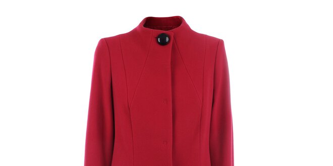 Dámsky červený kabát so zapínaním na druky inAvati