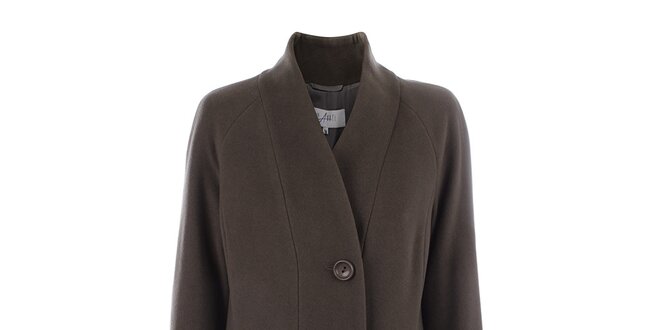 Dámsky kabát s gombíkmi v olivovej farbe inAvati