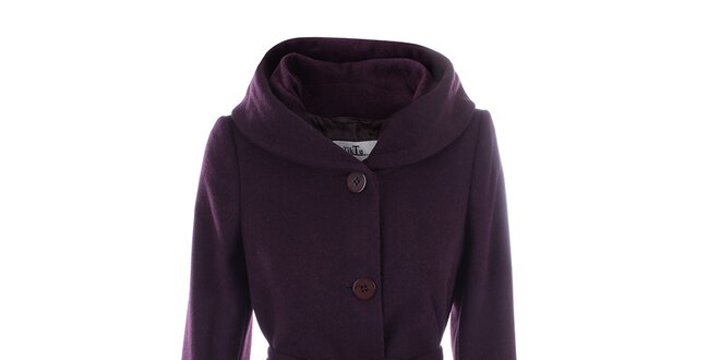 Dámsky fialový kabát s gombíkovým zapínaním Tik Tu