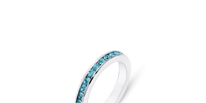 Dámsky prsteň s modrými kryštálikmi Swarovski Elements