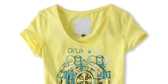 Dámske žlté tričko s modrou potlačou Brunotti