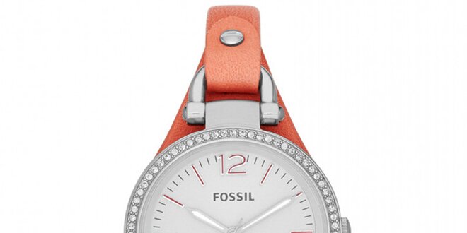 Dámske hodinky s koženým korálovým remienkom Fossil