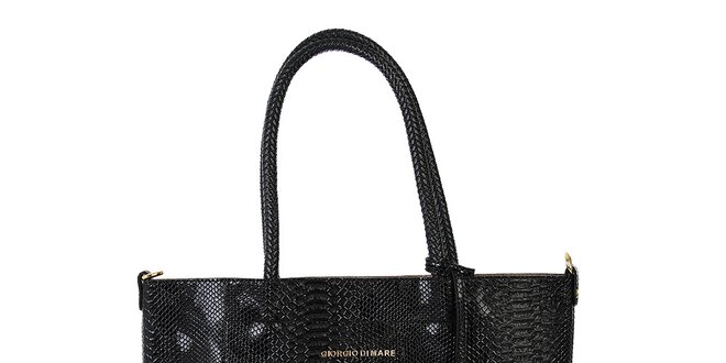 Dámska čierna vzorovaná kabelka s vnútornou taštičkou Giorgio di Mare