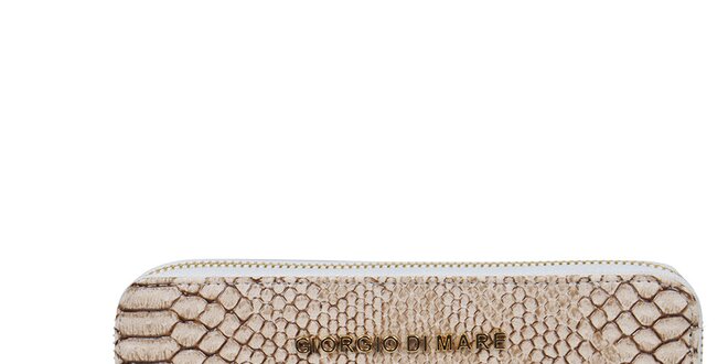Dámska krémová peňaženka s hadím vzorom Giorgio di Mare
