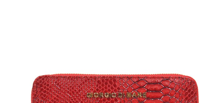Dámska červená peňaženka s hadím vzorom Giorgio di Mare