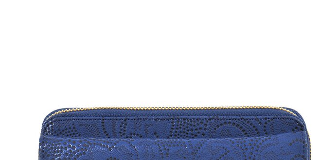 Dámska tmavo modrá peňaženka s dekoratívnym vzorom Giorgio di Mare