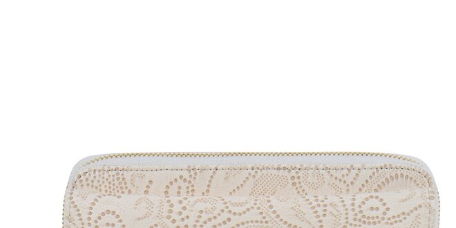 Dámska krémová peňaženka s dekoratívnym vzorom Giorgio di Mare