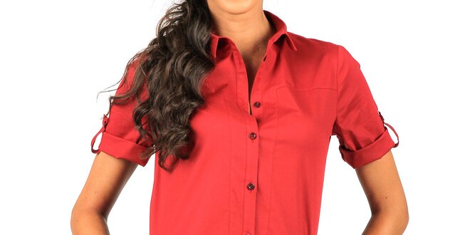 Dámska červená predĺžená košeľa Isabel Queen