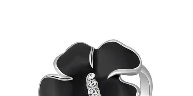 Dámsky prsteň s čiernou kvetinou Victoria de Bastilla
