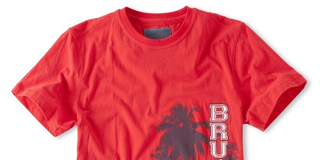 Pánske červené tričko Brunotti s palmami