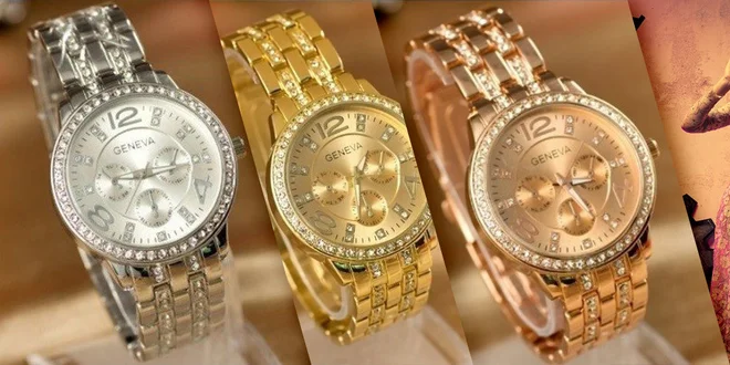 Elegantné Geneva hodinky Swarovski elements
